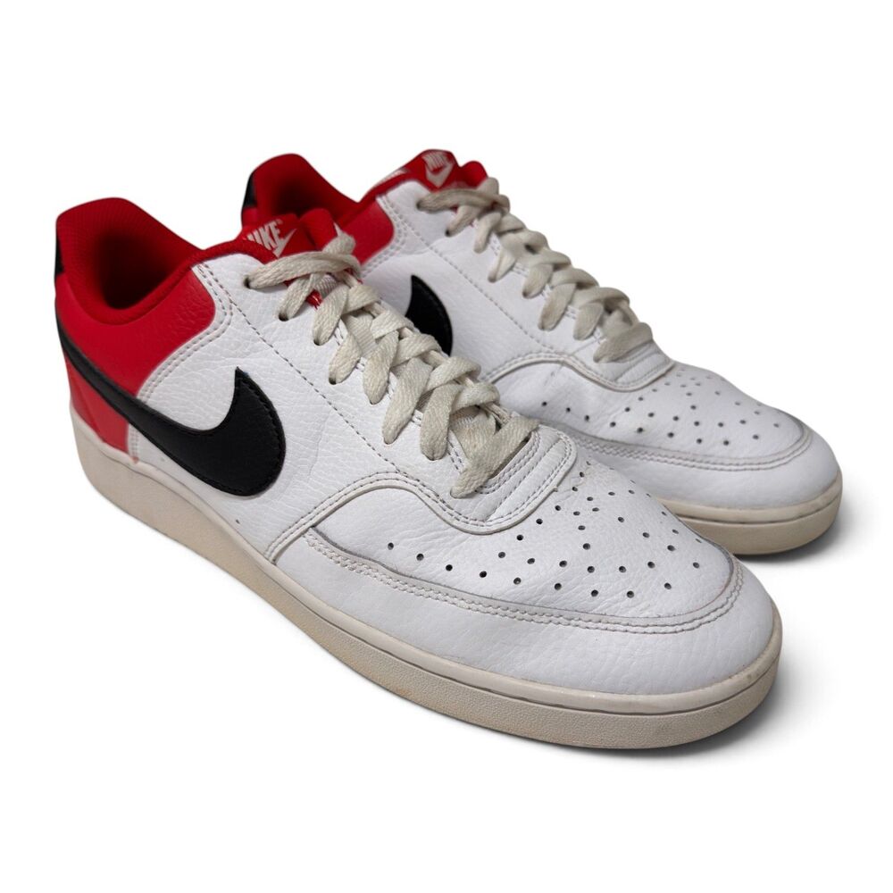 Nike Court Vision Low White Red Black Men's Shoes Size 10.5 DH2987-100